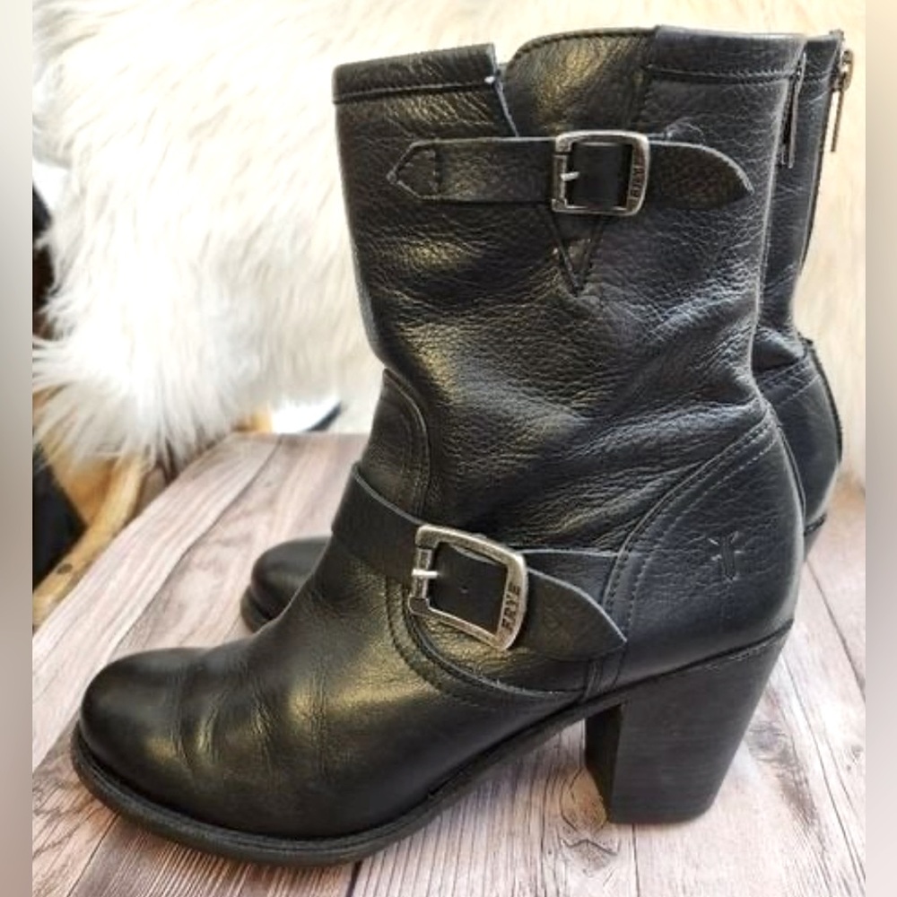 FRYE✨ ‘Karla’ Heeled Black Leather Ankle Boot / Women’s 9B /💥RARE & VINTAGE💥